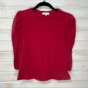 Anthropology Eri & Ali Rex top - 3/4 sleeves - puff shoulders - fits like an XS